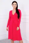 Dress cut below the bust, long sleeve fuchsia