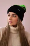 marka niezdefiniowana Čapica s fleece Ilona K218 čierna+zelená