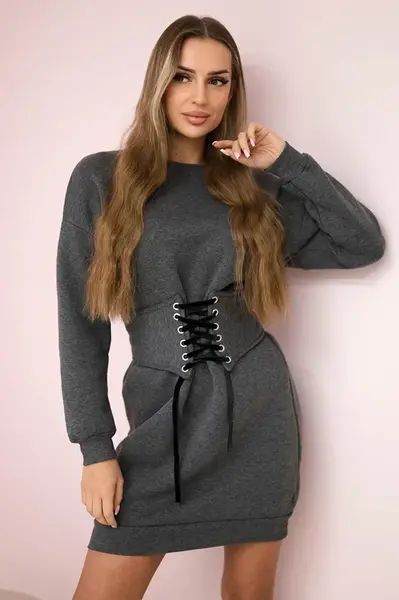 Insulated dress with decorative graphite belt