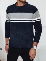 Sweter męski w paski granatowy Dstreet