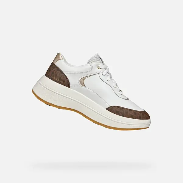 White women's sneakers Geox Spherica Ecub-3 - Women's