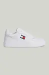Tommy Hilfiger Men's Brand Logo Leather Top Rubber Outsole White Sneakers Suitable for Casual Use