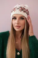 Kesi Dámska čiapka Florencja K350 ecru+červená