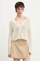 Svetr Desigual FLAM dámský, béžová barva, 25SWJF23