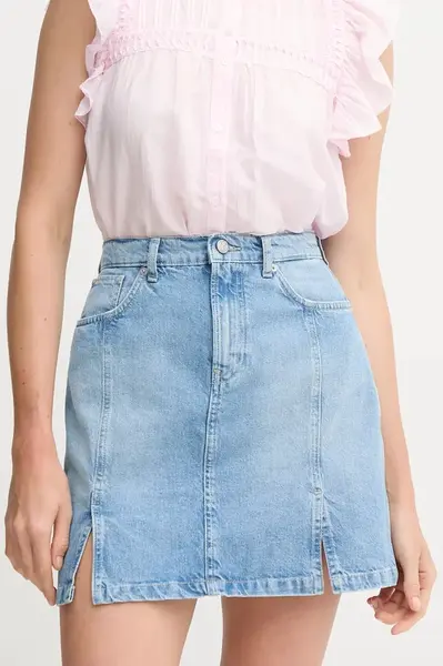 Džínová sukně Pepe Jeans MINI SKIRT HW SLIT