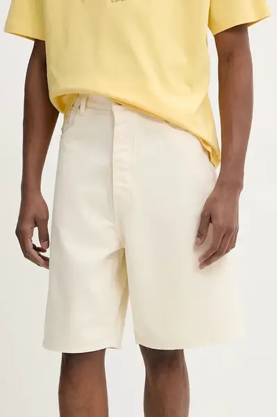 Bavlněné šortky Drôle de Monsieur Le Short Baggy pánské, béžová barva, G-BS147-CO188-OW