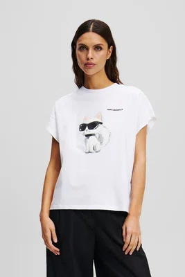 Bavlněné tričko Karl Lagerfeld bílá barva, A2W17115