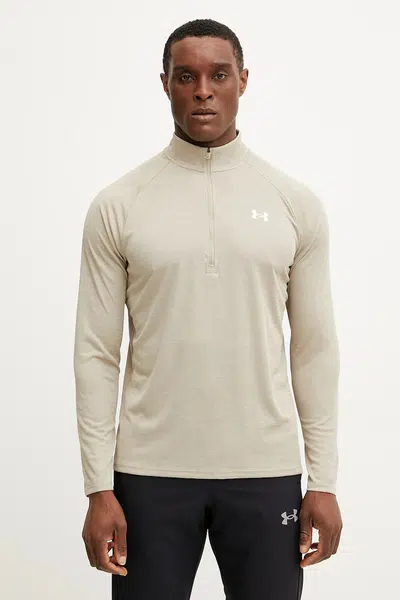 Tréninková mikina Under Armour Tech Textured béžová barva, 1382797