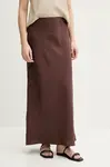 Samsoe Samsoe Lněná sukně Samsoe Samsoe SAAGNETA