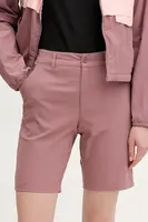 Outdoorové šortky Columbia Leslie Falls růžová barva, medium waist, 2119193