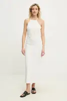 Lněné šaty Answear.LAB bílá barva, maxi