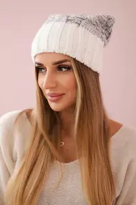 Kesi Paris fleecová čepice K213 bílá+šedá