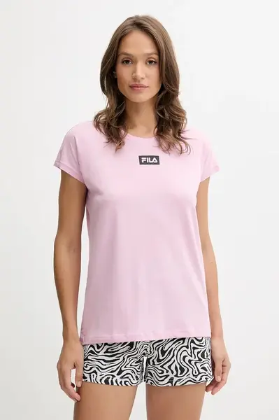 Bavlněné pyžamo Fila dámské, růžová barva, bavlněné, FPS4207