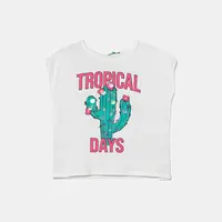 Dětské bavlněné tričko United Colors of Benetton bílá barva, 3I1XC10P0