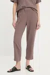 Kalhoty Answear.LAB dámské, hnědá barva, high waist