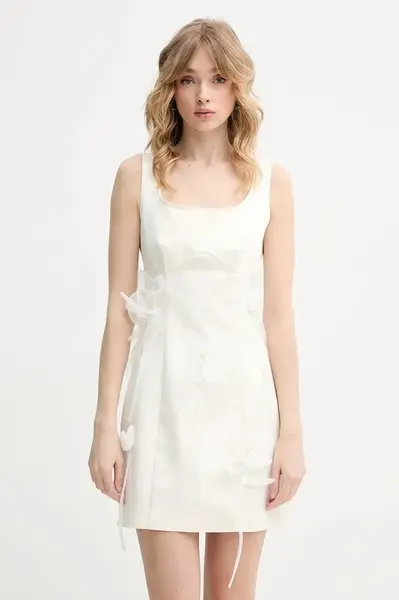 Šaty Rotate béžová barva, mini, 113881857