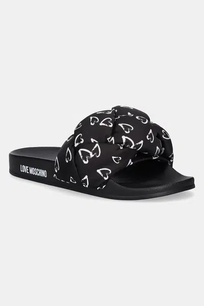 Pantofle Love Moschino dámské, černá barva, JA28312G0MIW100B