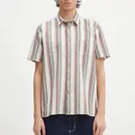 Bavlněná košile Barbour Barbour Lipton Striped S/S Relaxed Fit Shirt pánská, zelená barva, relaxed, s klasickým límcem, MSH5600