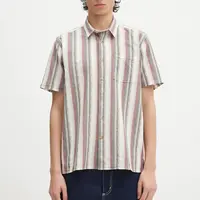 Bavlněná košile Barbour Barbour Lipton Striped S/S Relaxed Fit Shirt pánská, zelená barva, relaxed, s klasickým límcem, MSH5600