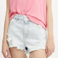 Džínové šortky Liu Jo dámské, modrá barva, s aplikací, high waist, UA5253 D0238