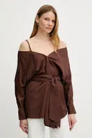 Halenka Marciano Guess GRETA dámská, hnědá barva, hladká, 5GGH37 7316A