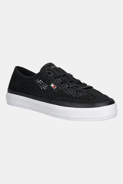 Tenisky Tommy Hilfiger TH OPEN MESH VULC SNEAKER černá barva, FW0FW08684
