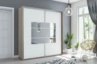 Šatní skříň Ska A02 Barva korpusu: Dub - sonoma, Rozměry: 150 cm, Dveře: Bílé