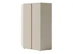 Rohová šatní skříň Luca LC2 Barva korpusu + barva dveří: Pískově béžová / Dub olejovaný