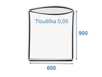 100 ks - Vrecko ploché 600x900/0,05 polyetylénové, nekĺzavé