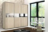 Šatní skříň Ska A27 XL Barva korpusu: Čokoláda, Rozměry: 278 cm, Dveře: Dub - Craft zlatý