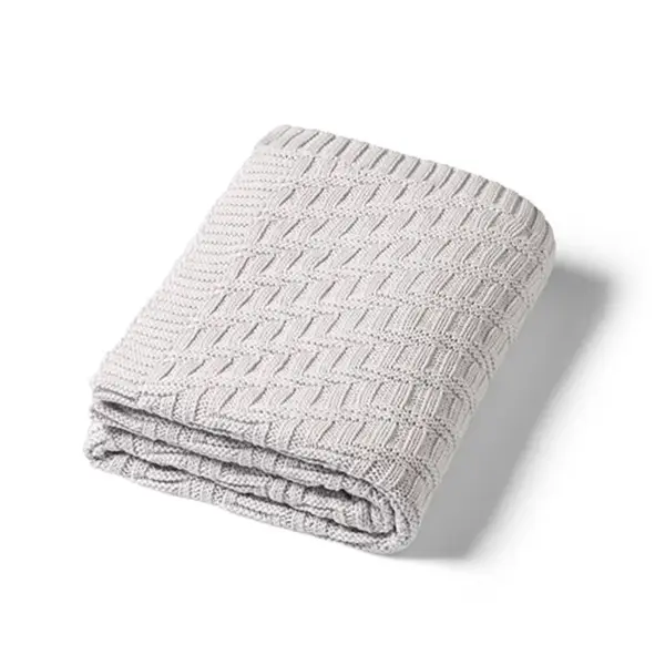 BABYONO Deka z organické bavlny pletená 75 x 100 cm grey 0m+