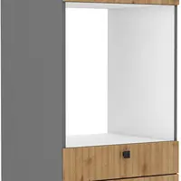 Vysoká skříňka na vestavnou troubu Ava 60 DPS-215 3S1F - Premium Box Barva korpusu: Antracit, Barva dvířek: Dub Artisan