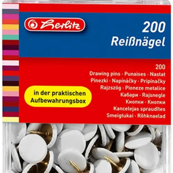 Herlitz - Napínáčky 200 ks, bílé