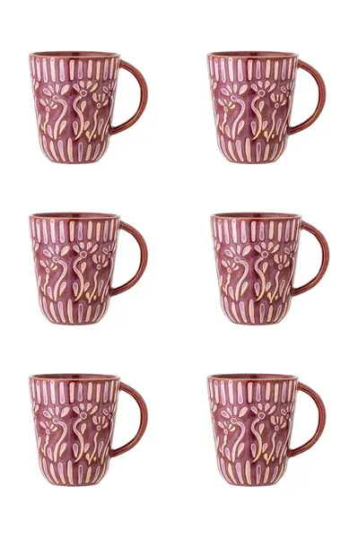 Sada hrnků Bloomingville Samsin 150 ml 6-pack fialová barva