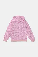 Dětská bavlněná mikina Guess růžová barva, s kapucí, vzorovaná, J5YQ02 KAD74