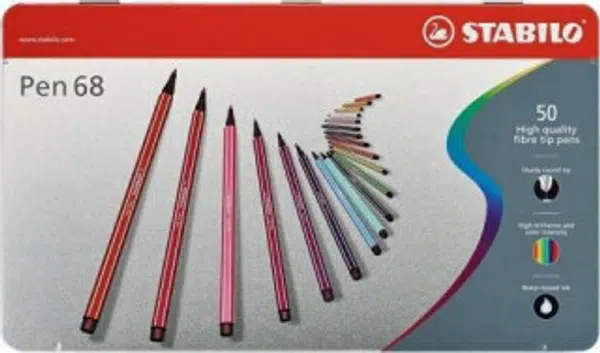 Sada fixů Stabilo Pen 68 – 50ks v plechu