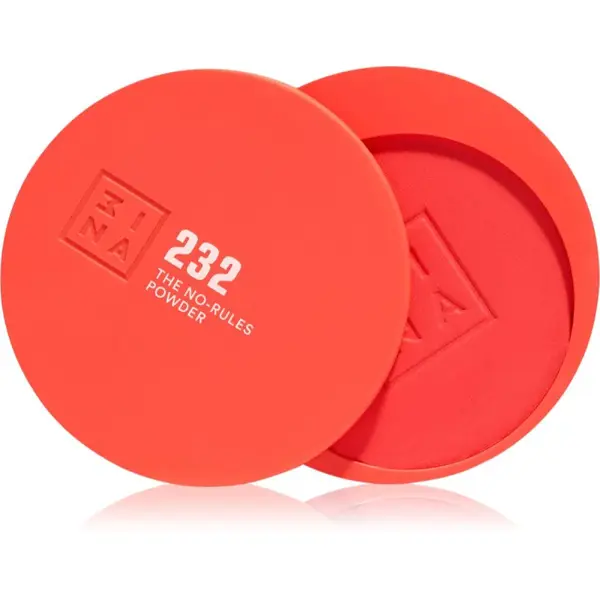 3INA The No-Rules Powder multifunkční líčidlo pro oči, rty a tvář odstín 232 - Hot coral, matte 8 g