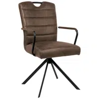 Ambia Home ŽIDLE S PODRUČKAMI, mikrovlákno, hnědá, černá