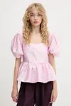 Halenka Stine Goya dámská, růžová barva, hladká, SG-PF25-T073-2067