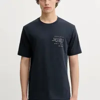 Bavlněné tričko Marc O'Polo pánské, tmavomodrá barva, s potiskem, 526201251138