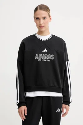 Mikina adidas Tiro dámská, černá barva, s potiskem, JN2673