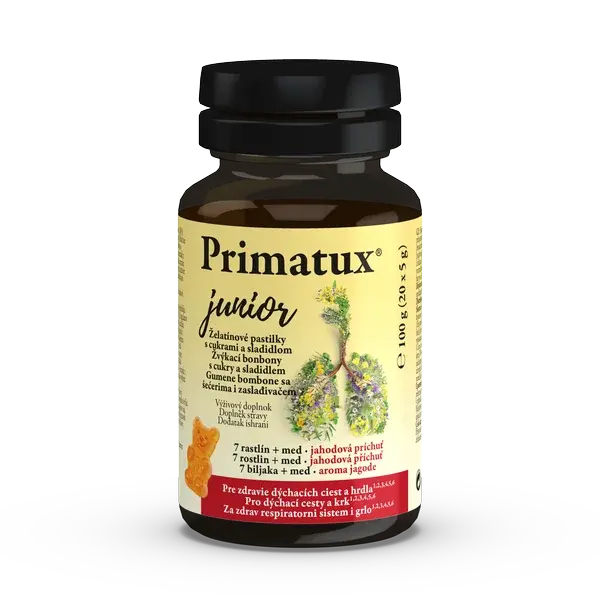 Primatux junior Želatínové pastilky, príchuť jahoda