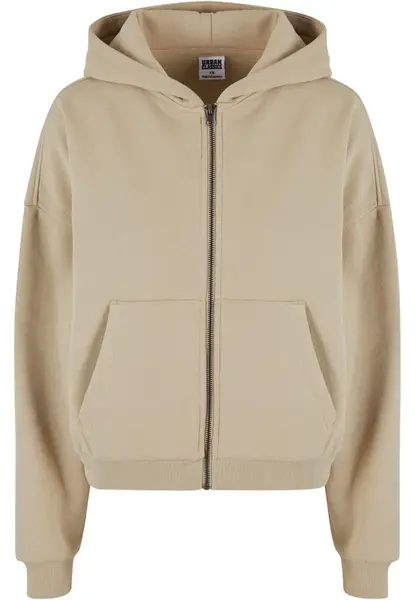 Women's Boxy Zip Hoody - Beige
