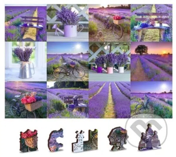 Levandulová Francie 2v1 (Dřevěné puzzle)