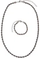 Charon necklace and bracelet set - silver colors