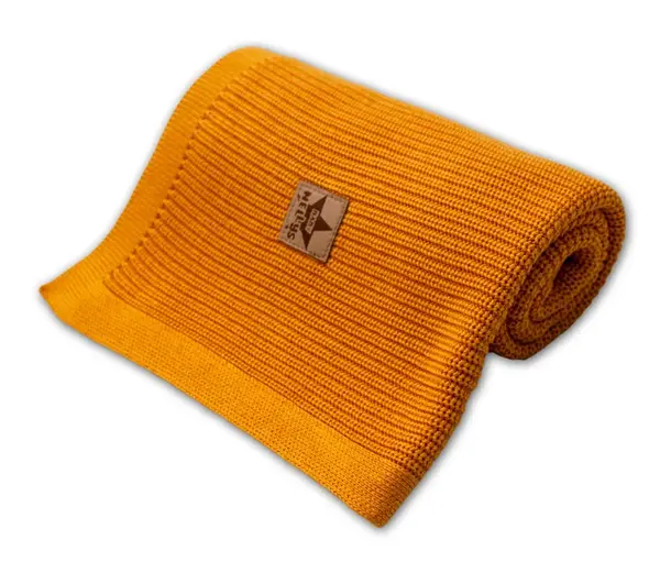 Luxusná bambusová detská deka, 75x100 cm, horčicová