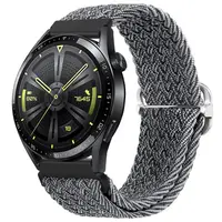 BStrap Braid Nylon remienok na Huawei Watch GT/GT2 46mm, gray black