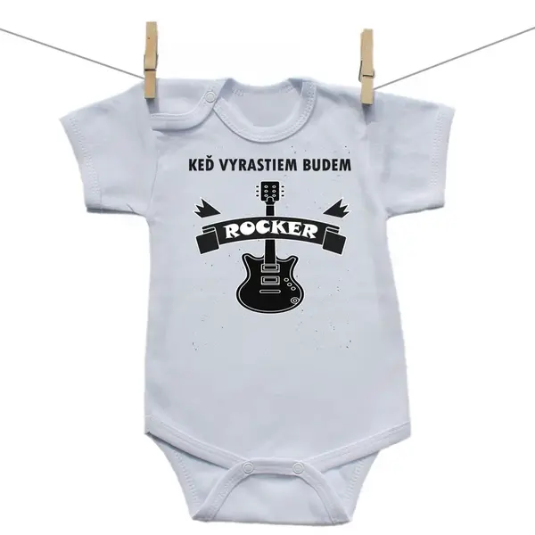 Boodyy Body s krátkym rukávom Keď vyrastiem budem rocker 50 (0 mesiacov)