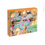 Janod Puzzle dotykové Deň v zoologickej záhrade s textúrou 20 ks