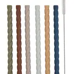Sada slamiek s kefkou OYOY Mellow Silicone Straw 6-pak